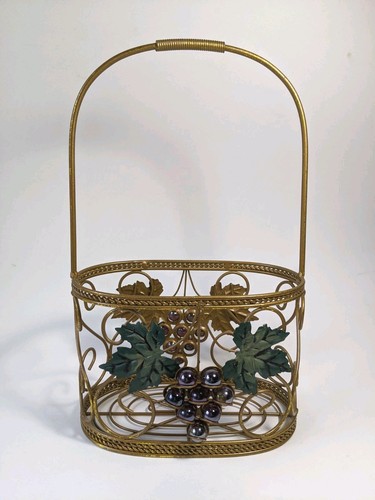 Vtg wine bottle basket - 2,