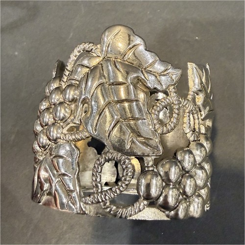 Silver metal grapes pattern - silver,